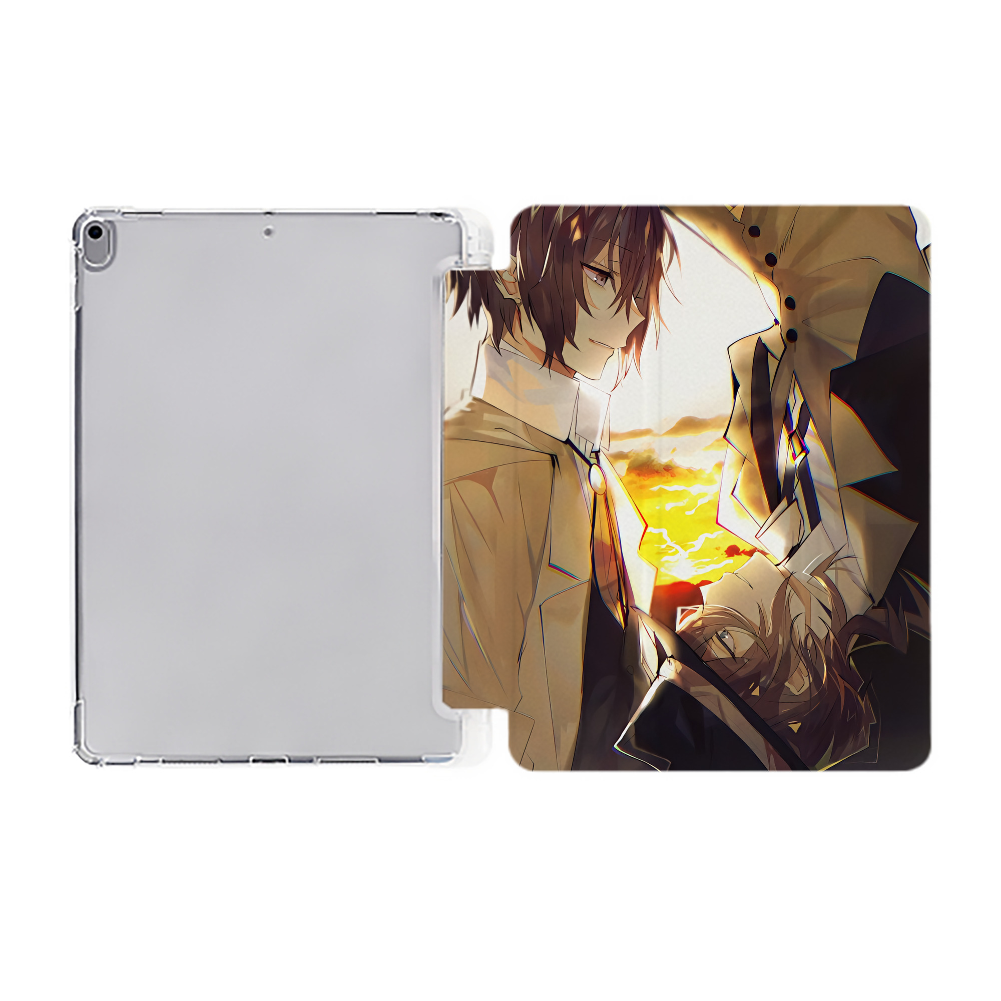 （画像用） 文豪ストレイドッグス Bungo Stray Dogs IPad ケース ペン収納付き 三つ折りスタンド PUレザー×シリコン 対応機種9.5/10.5/10.9インチ